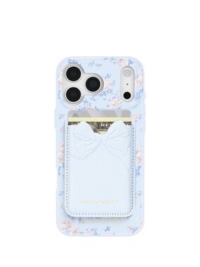 🆕 LoveShackFancy x Target Pastel Blue Floral Adhesive Wallet With Bow